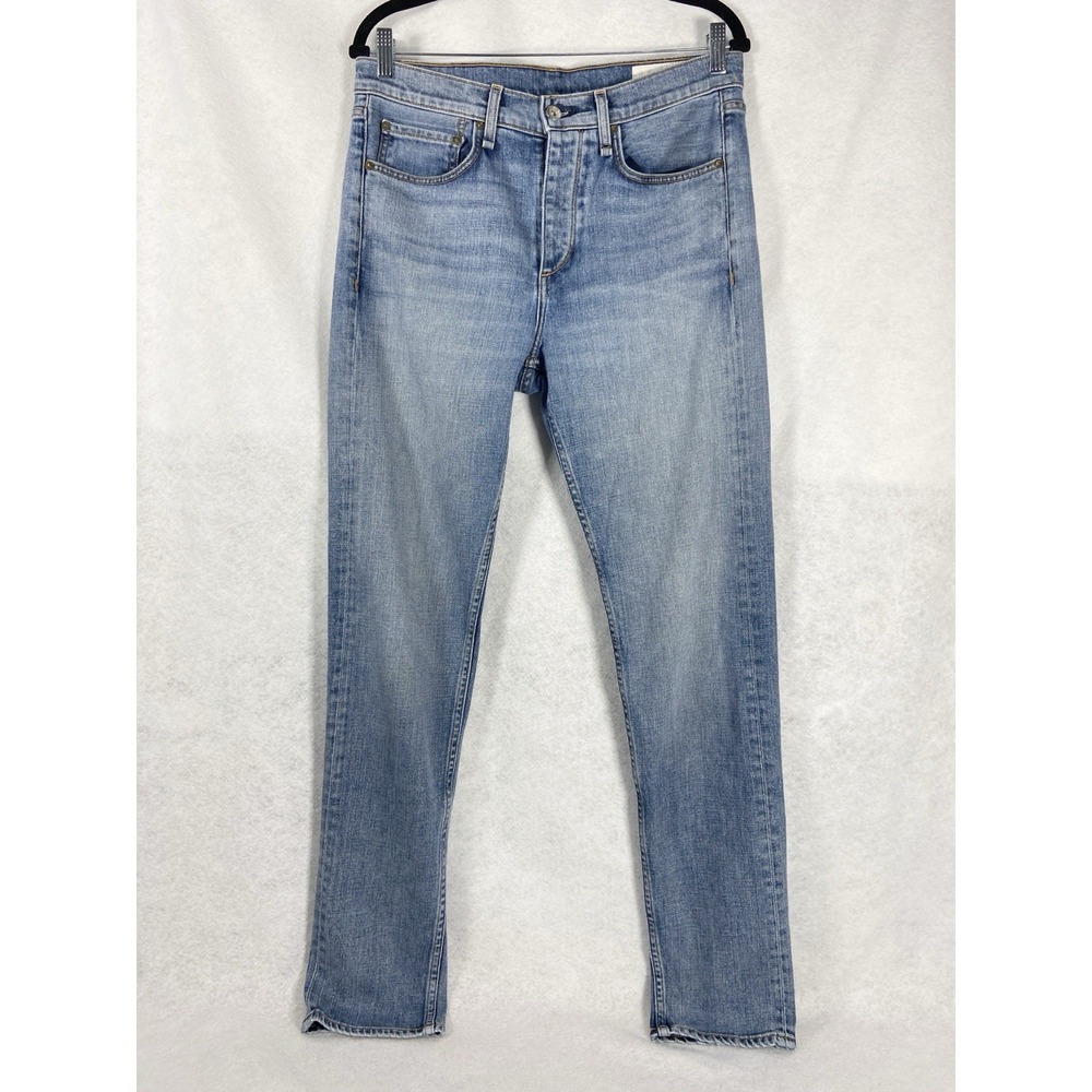Rag & Bone Fit 2 Jeans Men's 32x33 Hayes Blue Slim Button Fly Denim Stretch USA